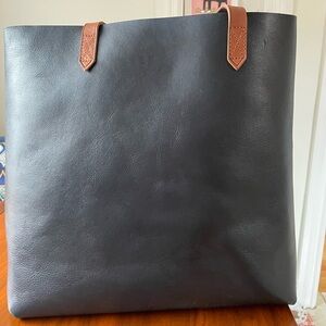 Black Leather Madewell Transport Tote